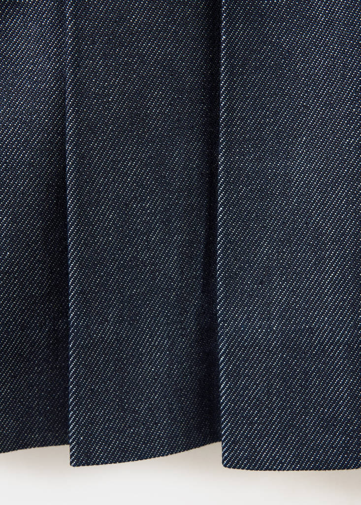 Pleated denim skirt — Open Blue