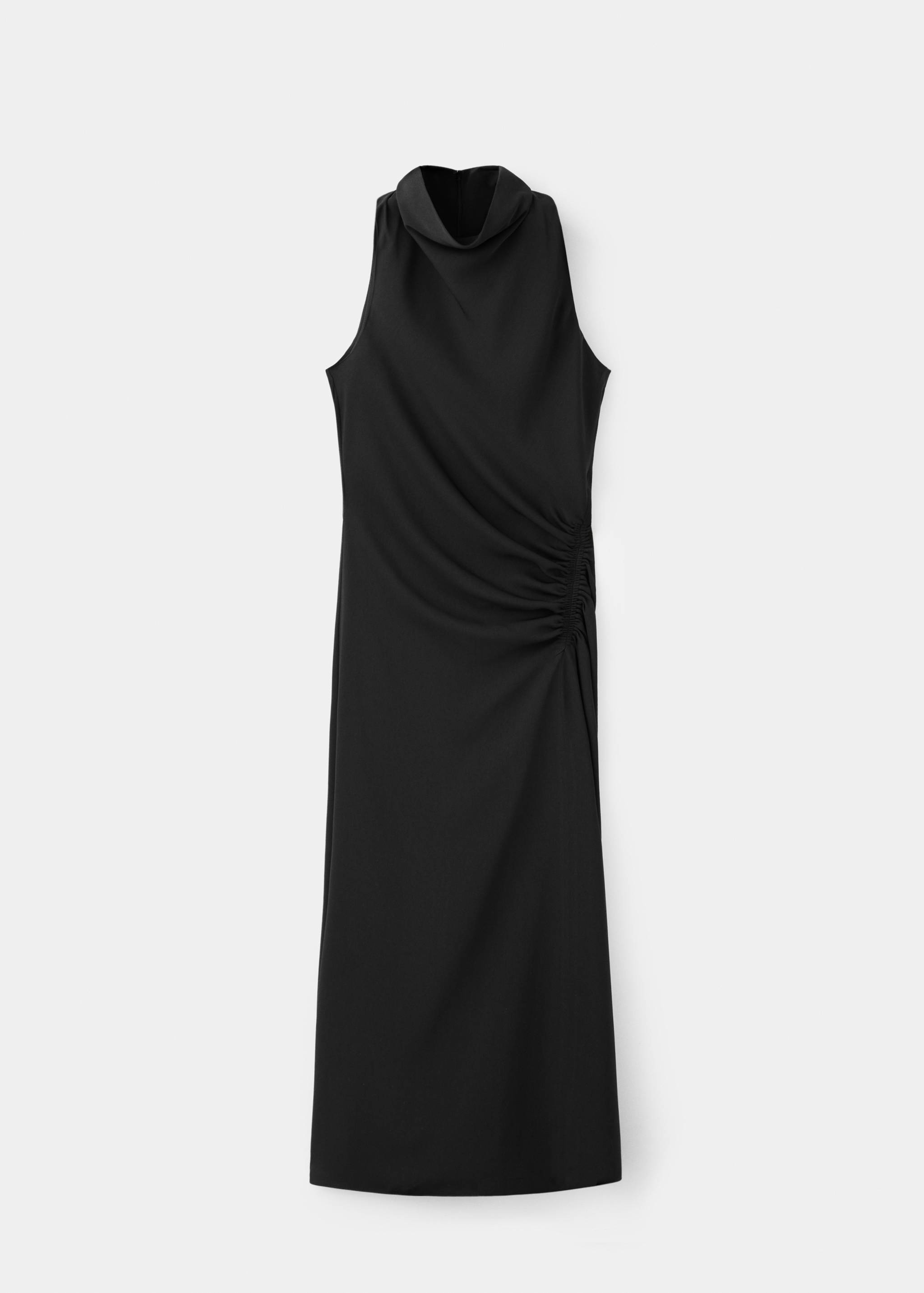 Ruched dress with draped neckline - Article without model