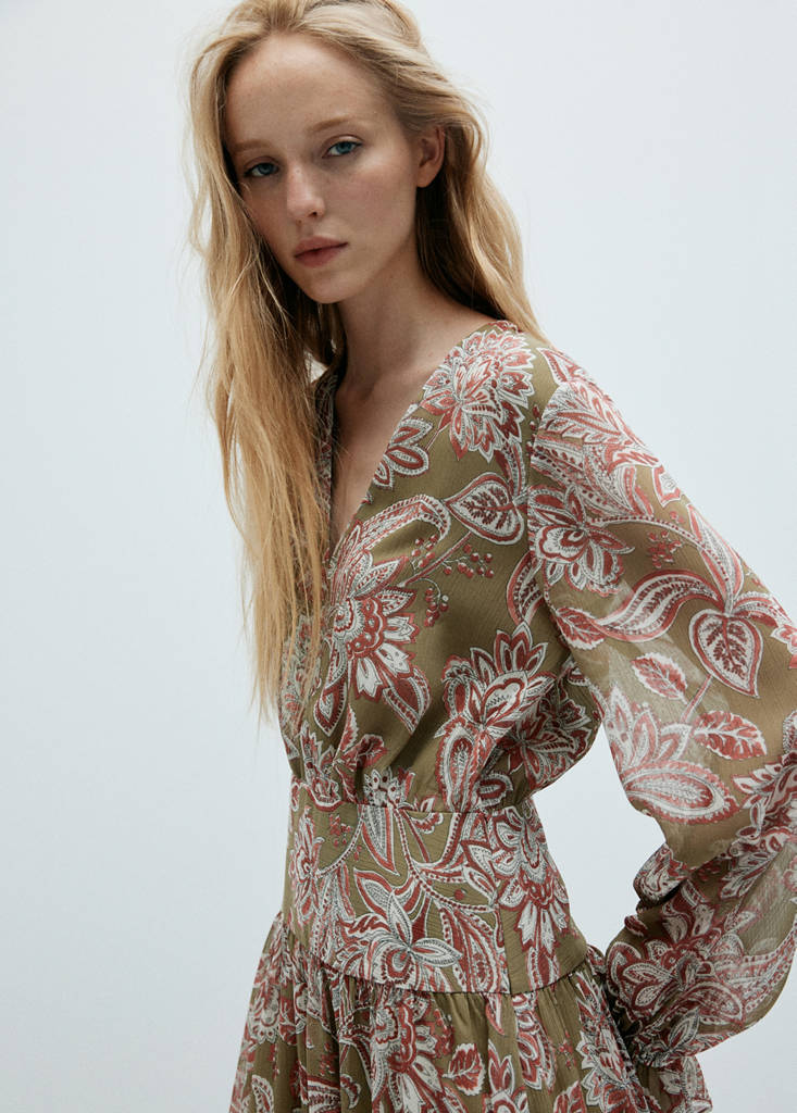 Flower print dress — Green