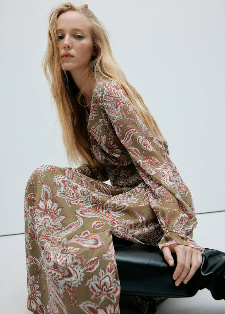 Flower print dress — Green