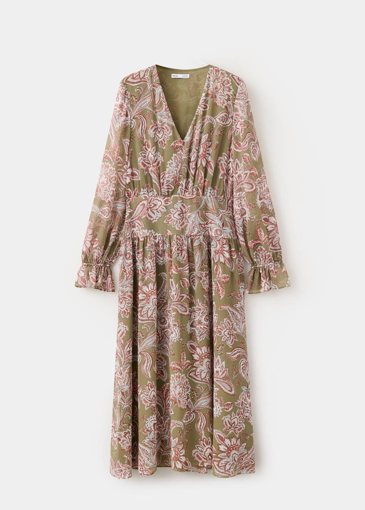 Flower print dress — Green