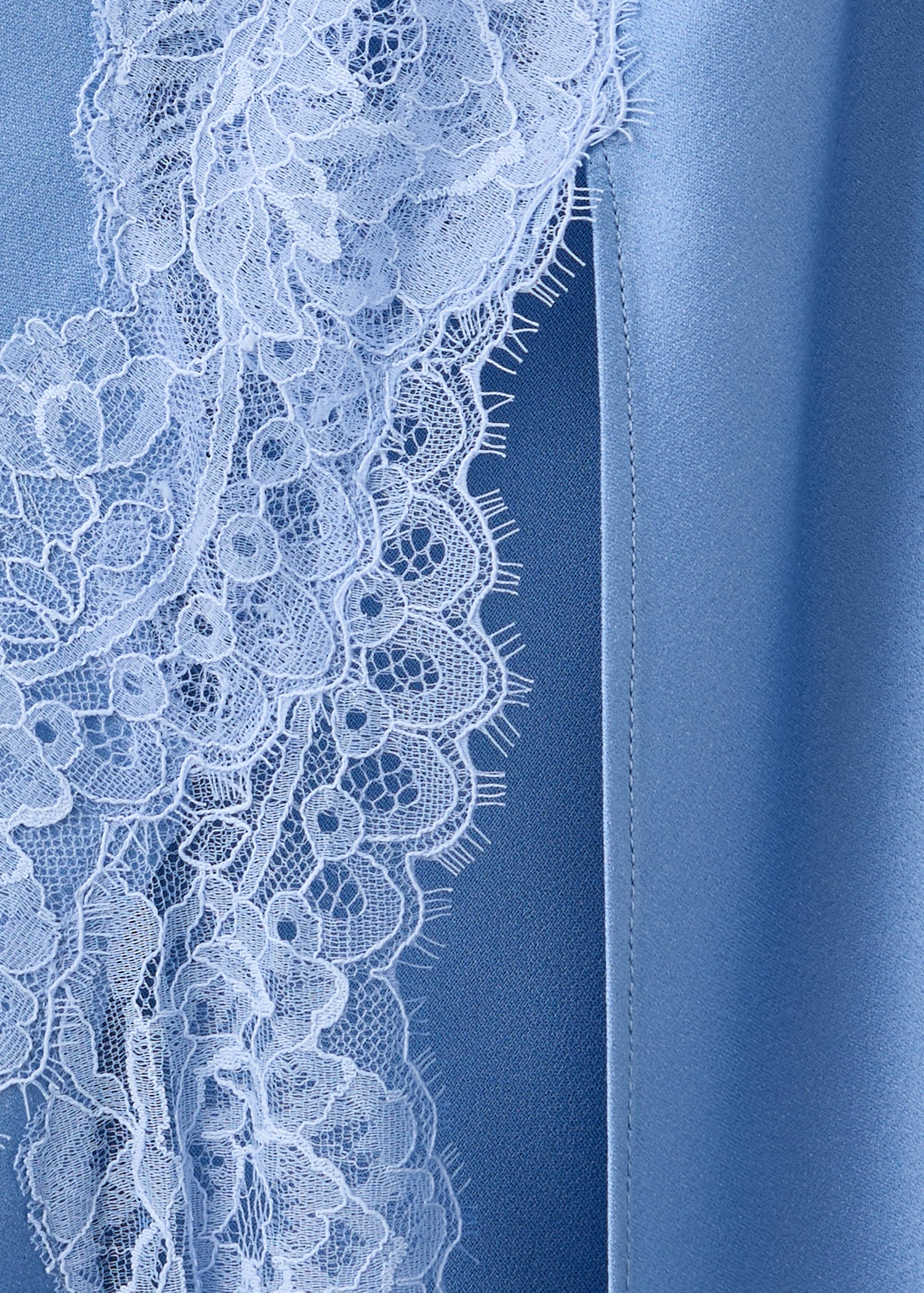 Robe asymétrique satinée détails dentelle - Détail de l'article 0