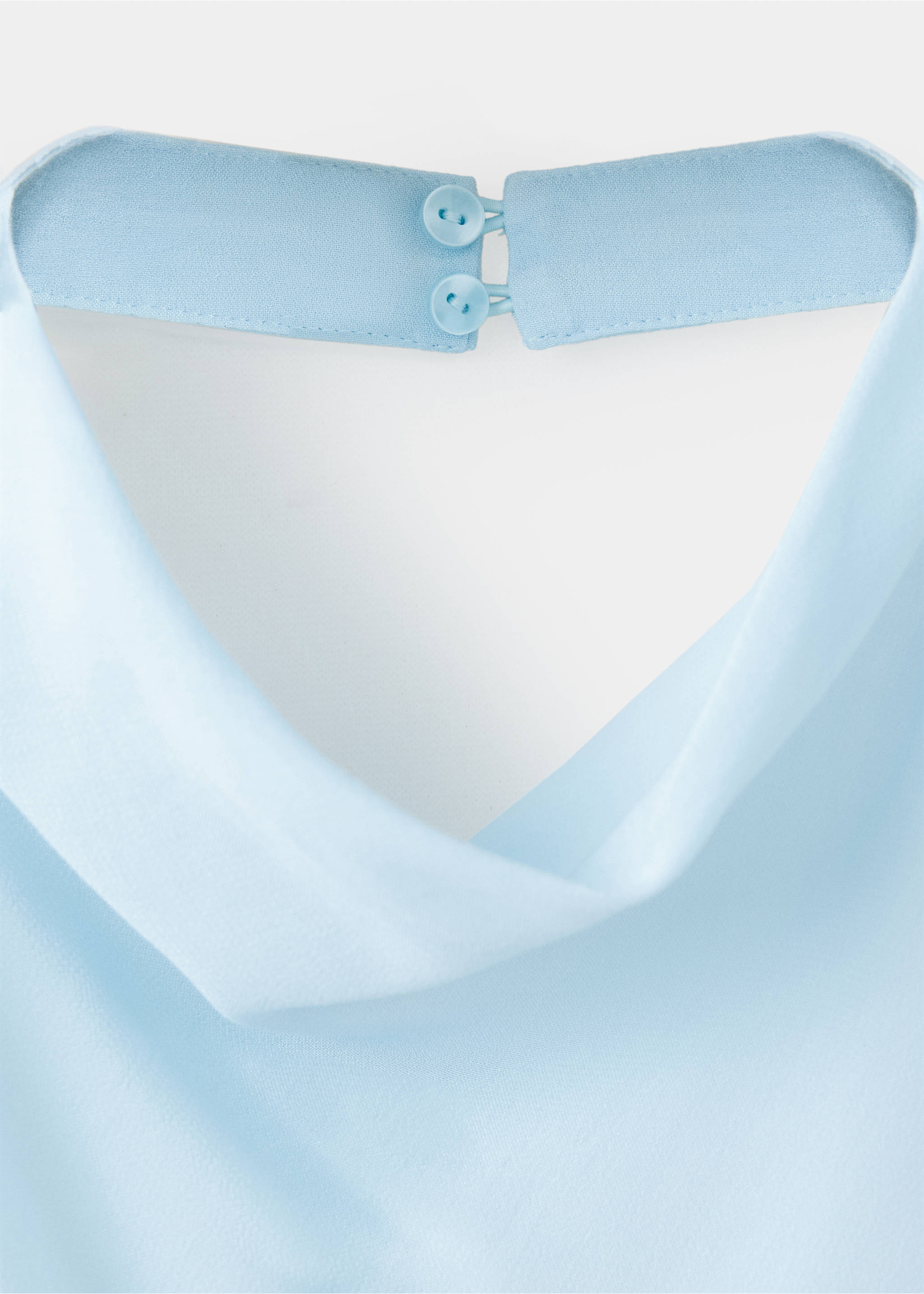Draped halter dress - Details of the article 8, Sky Blue. Ref: 37044119-00.