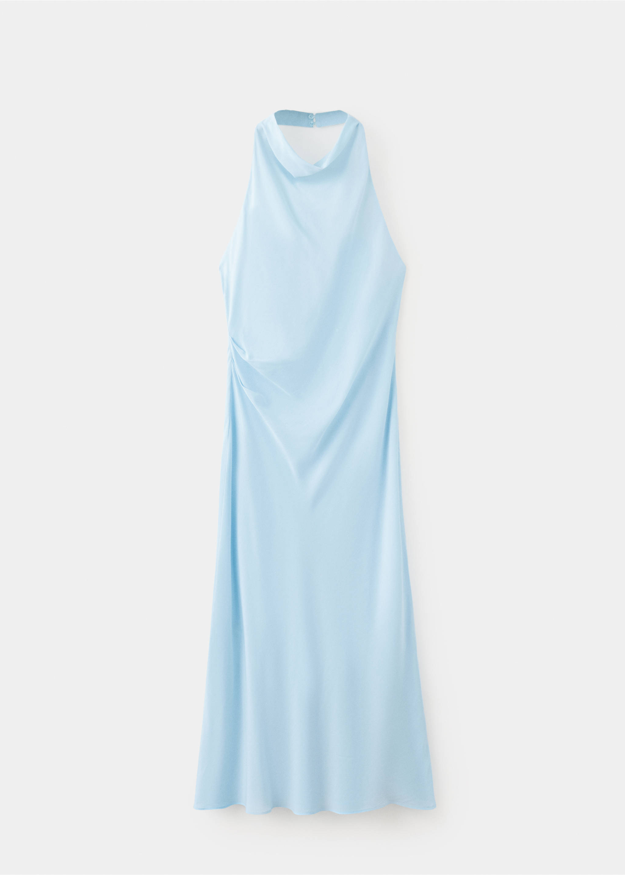 Draped halter dress - Article without model, Sky Blue. Ref: 37044119-00.