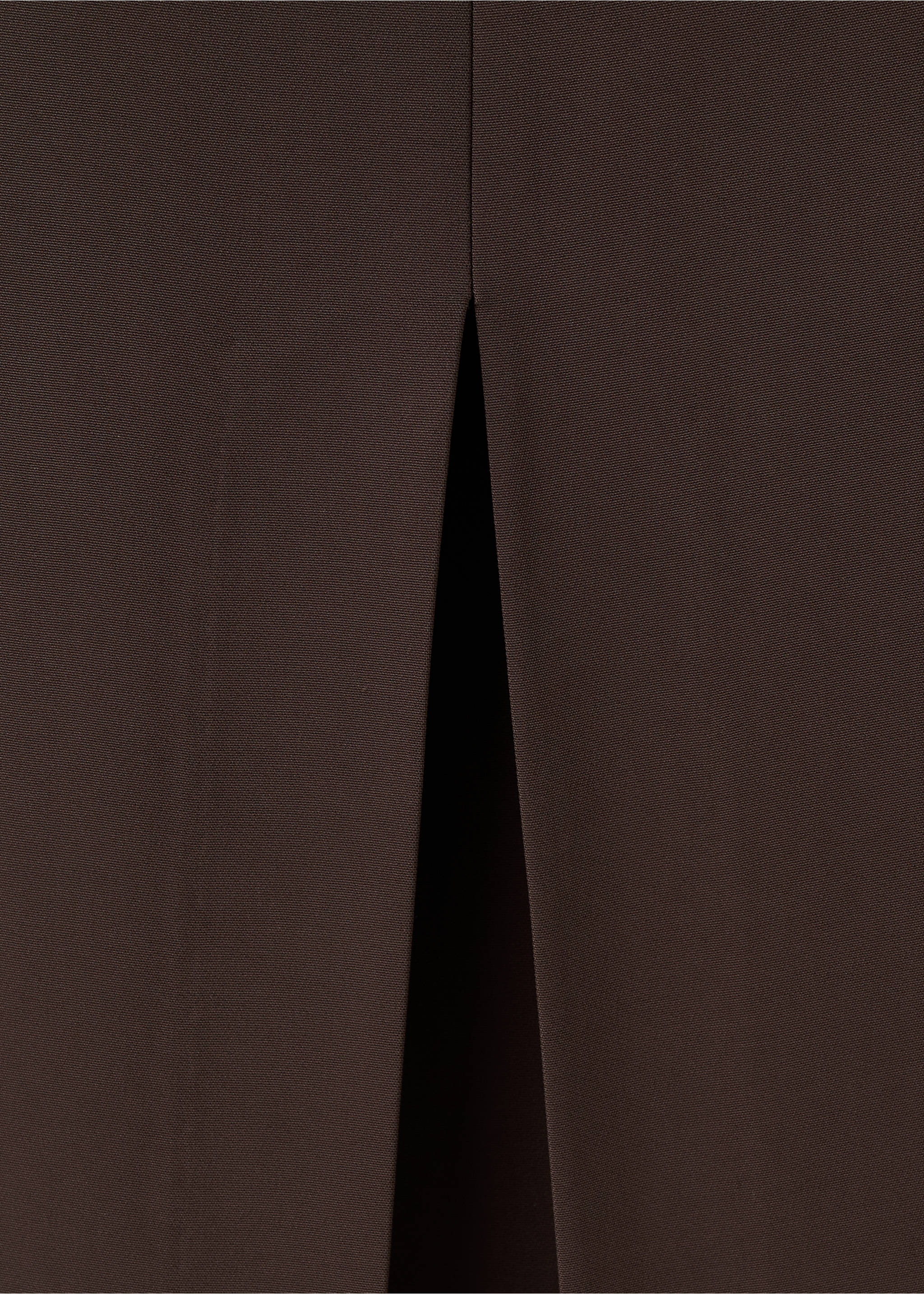 Off-the-shoulder dress with slit detail - Details of the article 0, Brown. Ref: 37044120-00.
