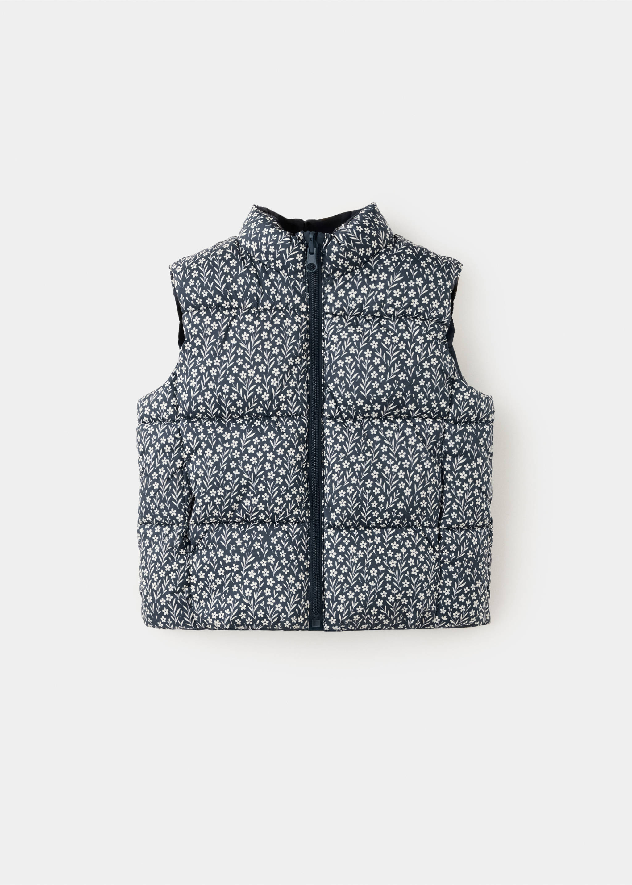 Gilet à fleur réversible - Article sans modèle, Bleu marine. Ref: 37044401-00.