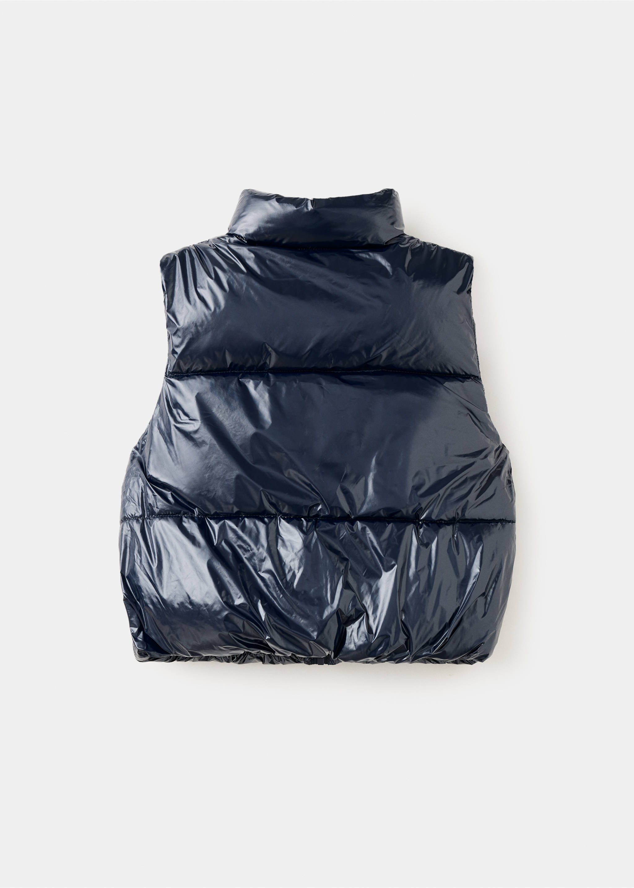 Shiny quilted gilet - Reverse of the article, Navy. Ref: 37044402-00.