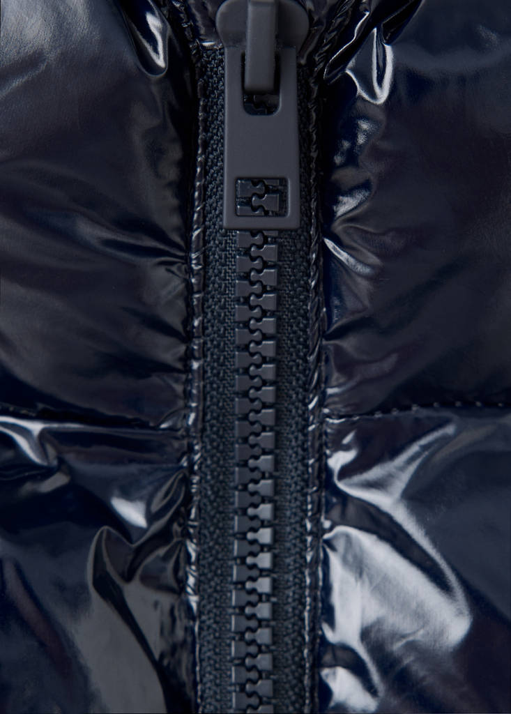 Shiny quilted gilet — Navy