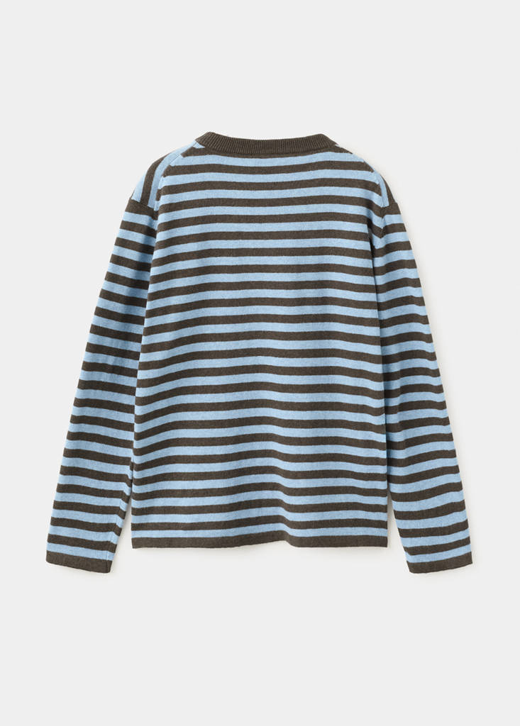 Striped fine knit sweater — Chocolate