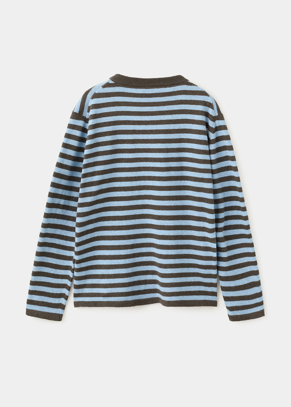 Striped fine knit sweater — Chocolate