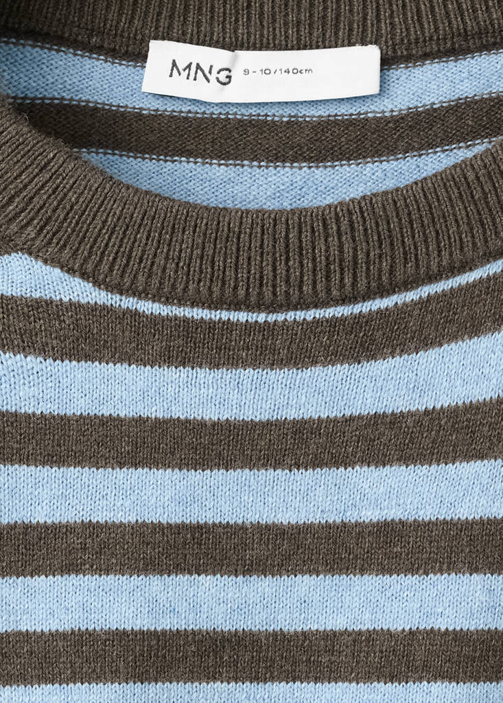 Striped fine knit sweater — Chocolate