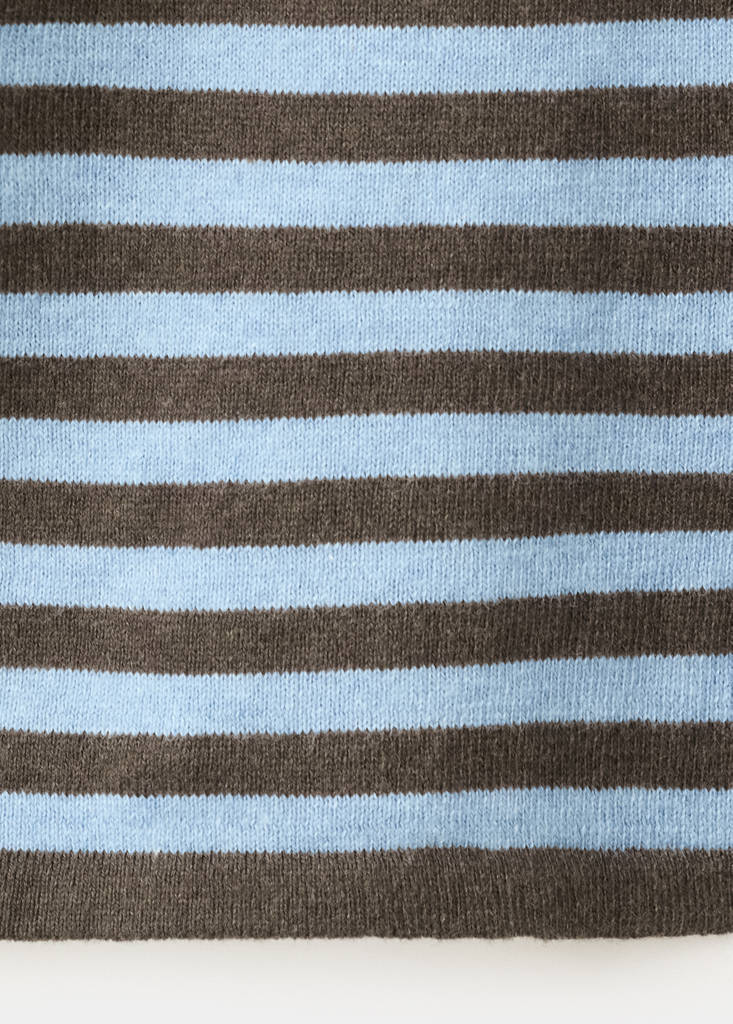 Striped fine knit sweater — Chocolate