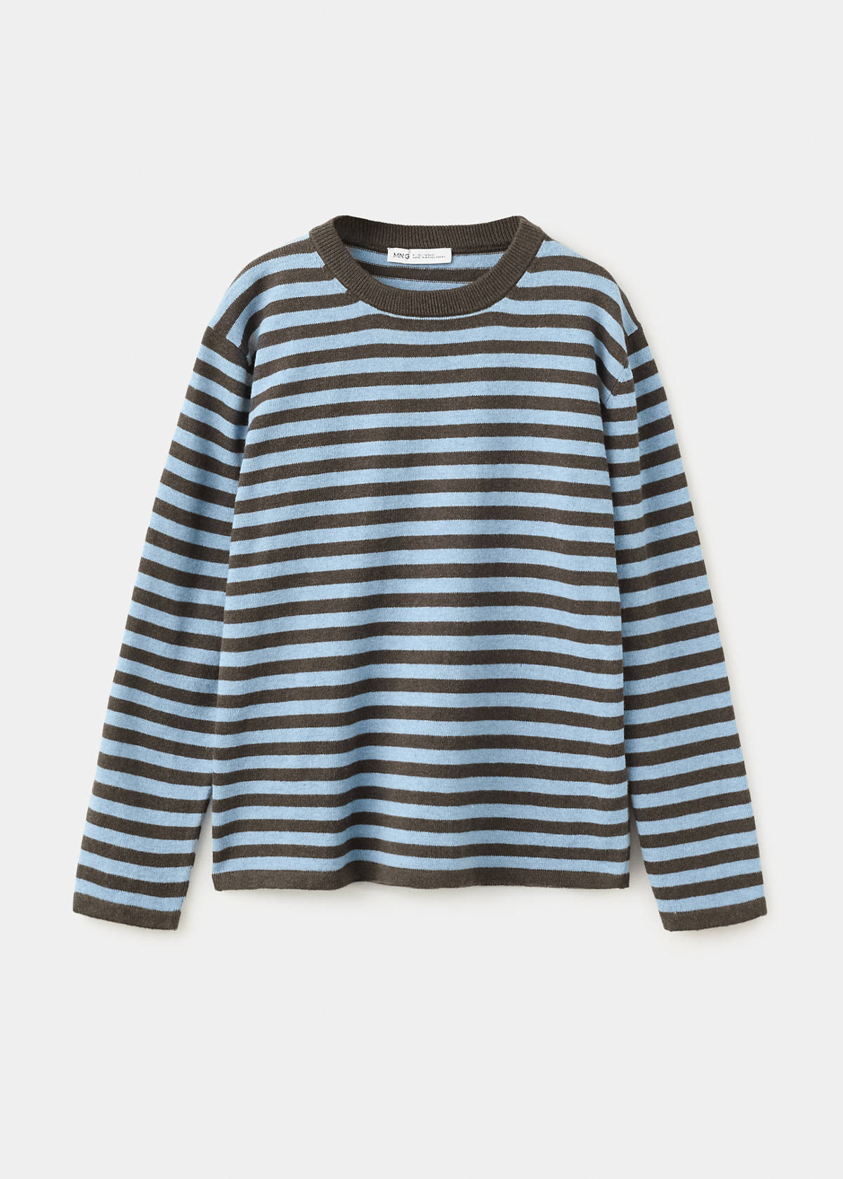 Striped fine knit sweater — Chocolate