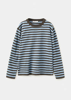 Striped fine knit sweater — Chocolate 3