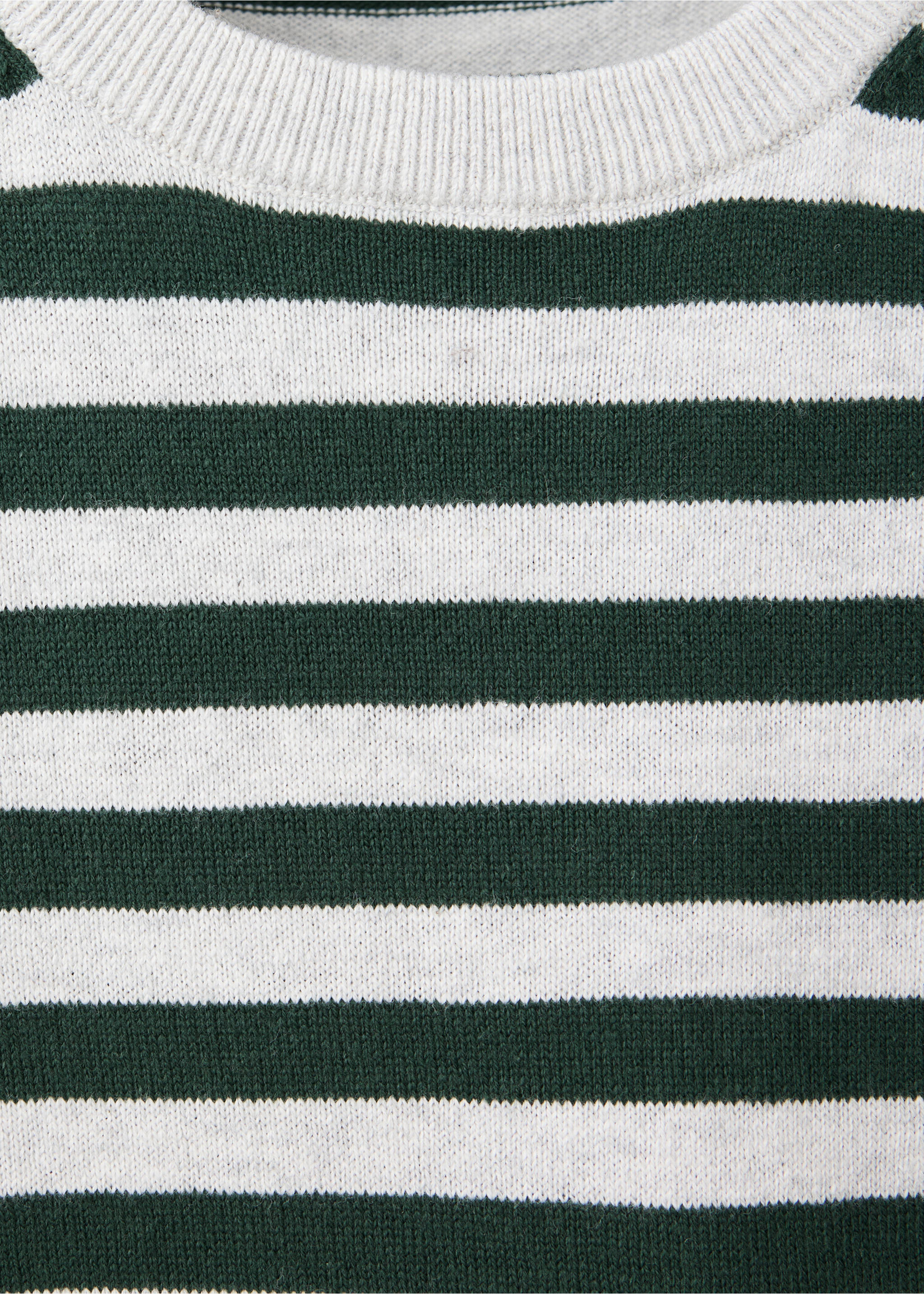 Striped fine knit sweater - Details of the article 8, Forest Green. Ref: 37044404-00.