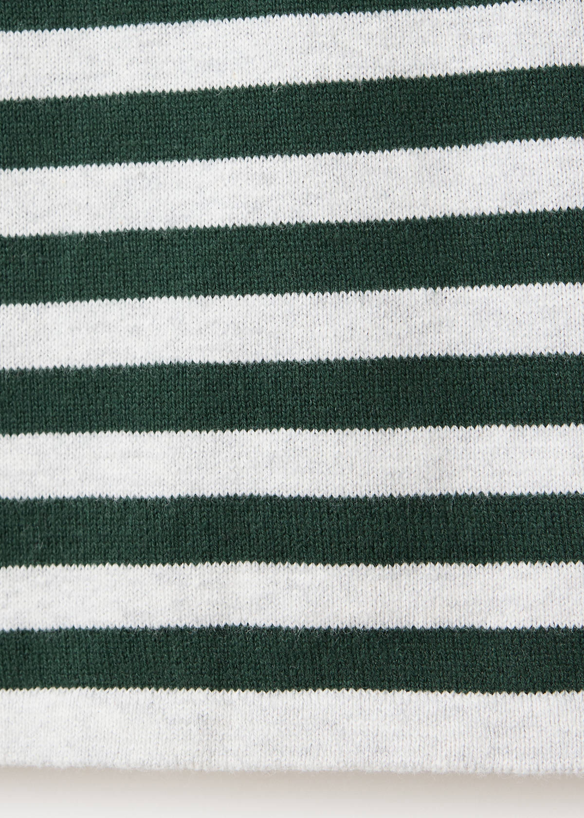Striped fine knit sweater — Forest Green
