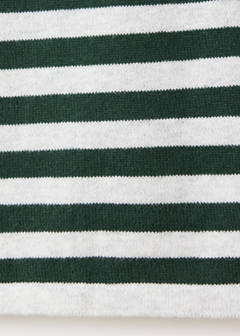 Striped fine knit sweater — Forest Green 6