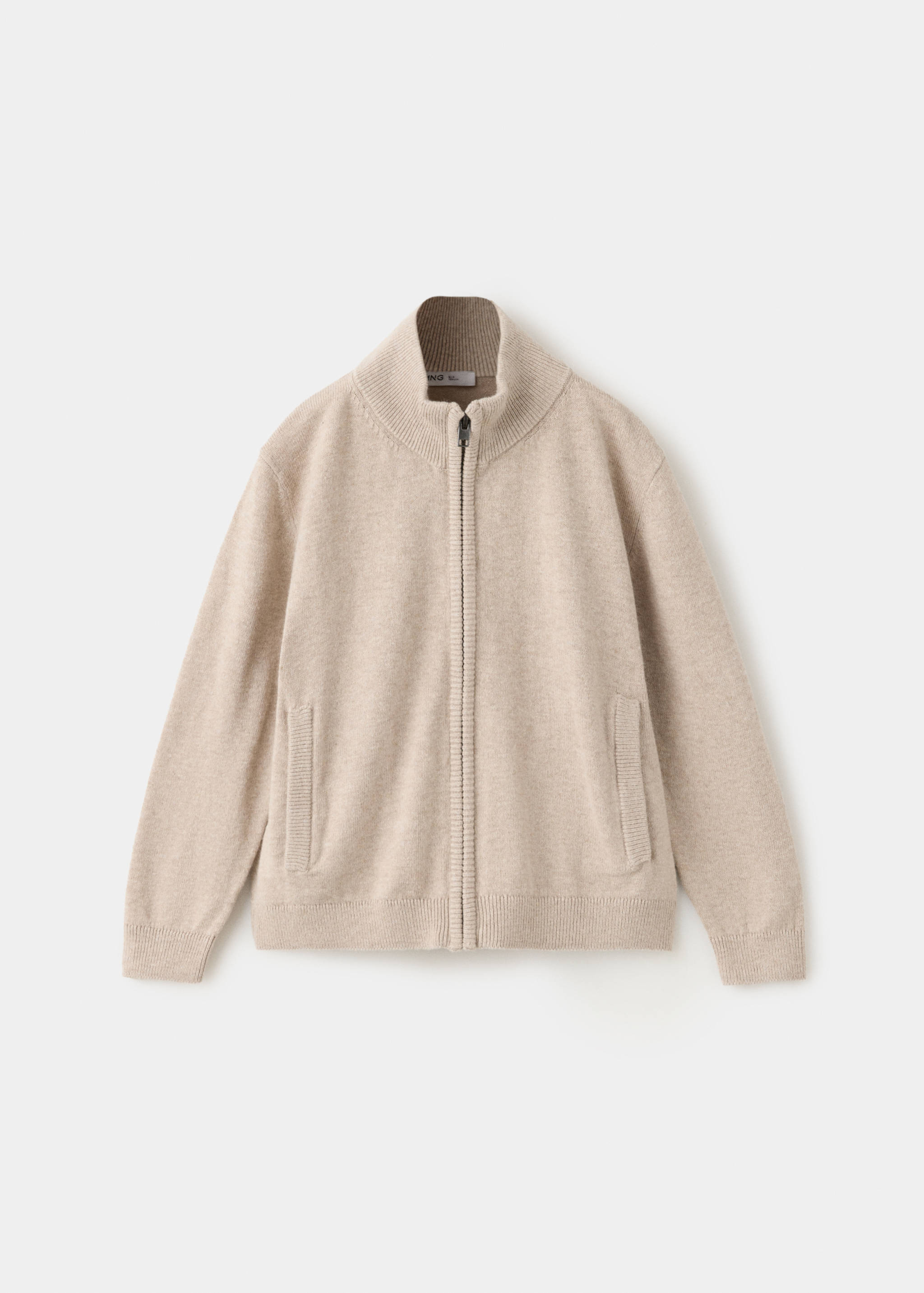 100% cotton zip-up cardigan - Article without model