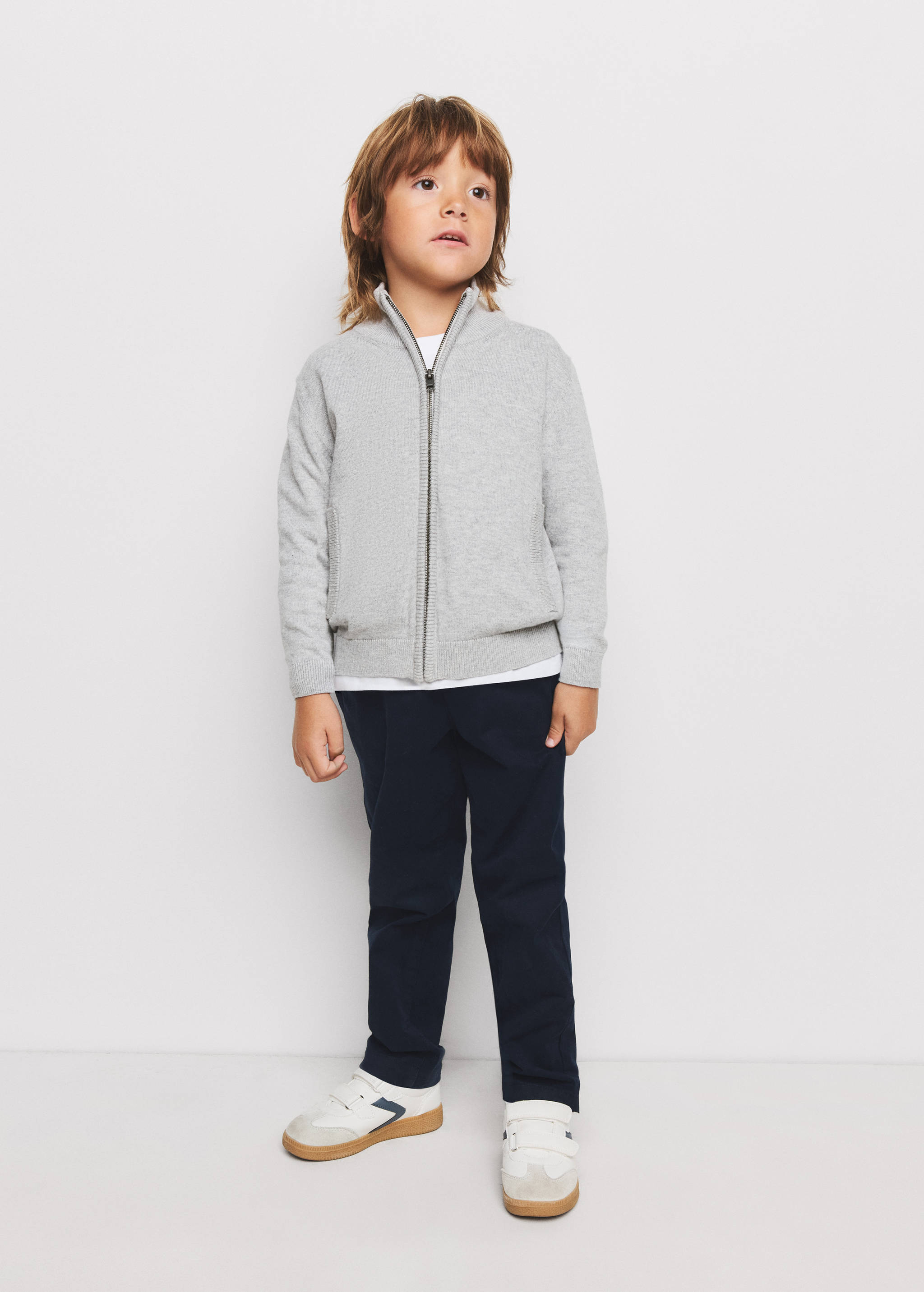 100% cotton zip-up cardigan - General plane