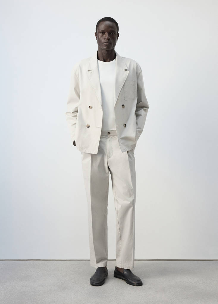 Cropped relaxed-fit trousers