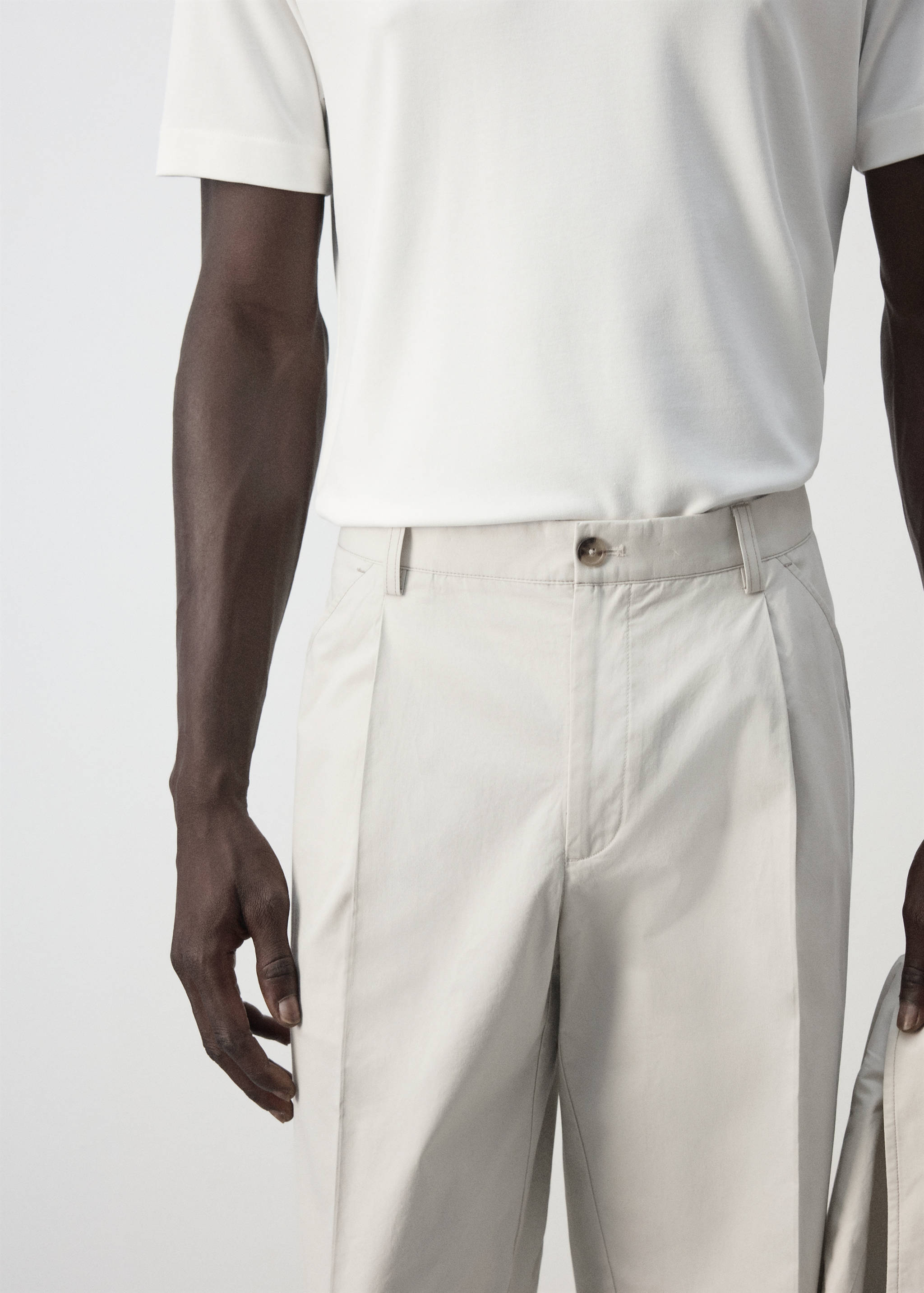 100% cotton relaxed fit trousers - Detail van het artikel 1