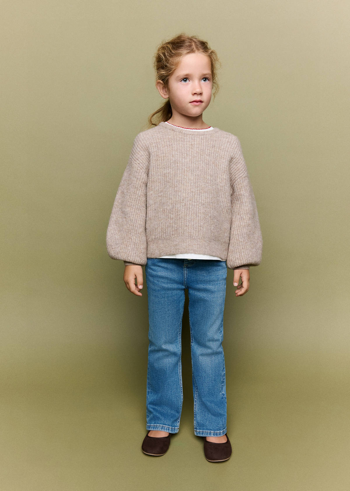 Triple-button flared jeans — Medium Blue