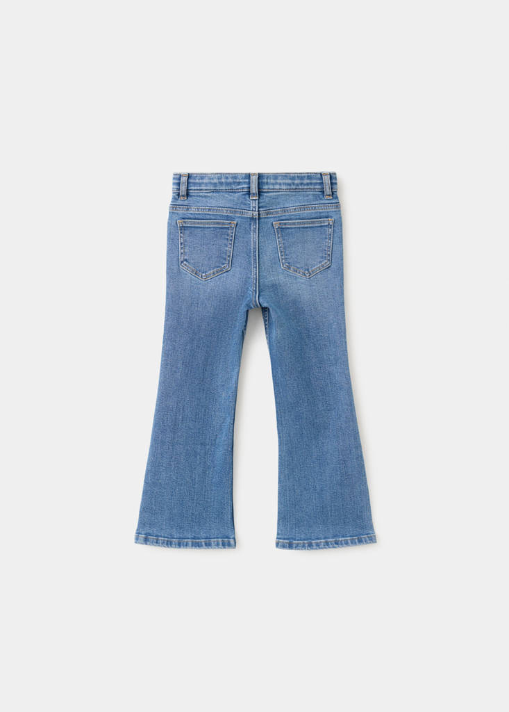 Triple-button flared jeans — Medium Blue