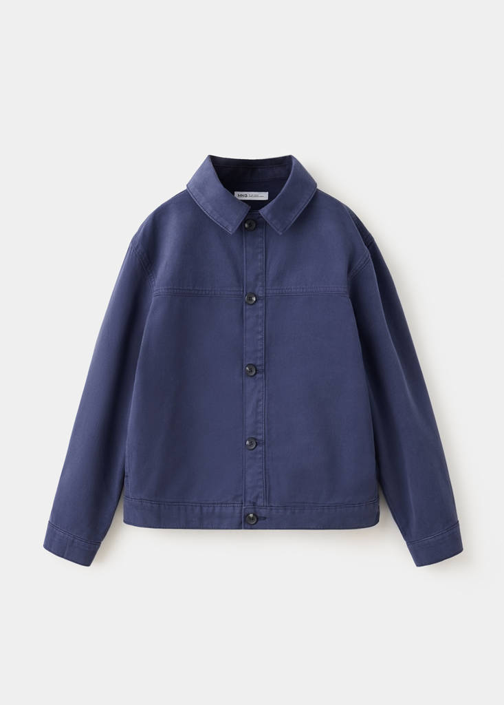 Mango Kids' Blouson En Jean In Bleu Marine