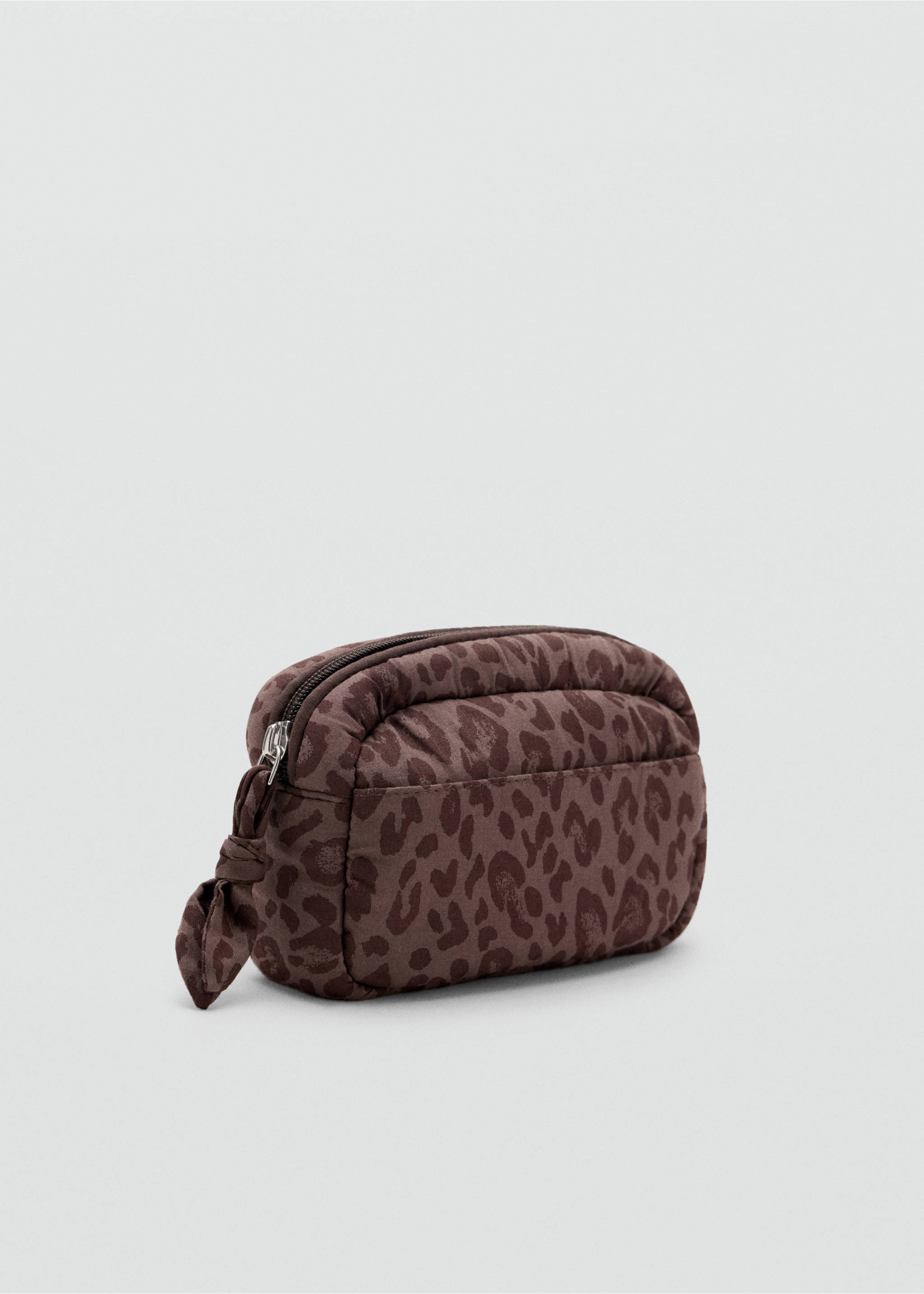 Cotton wash bag with animal print - Medium plane, Brown. Ref: 37044409-00.