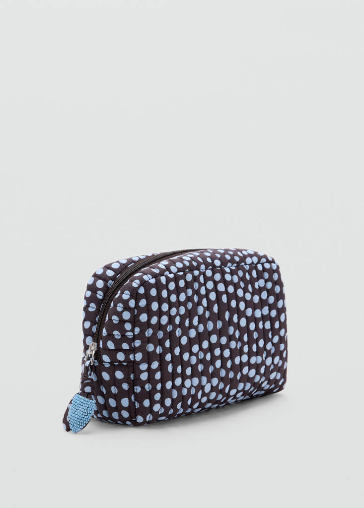 Cotton polka dot wash bag