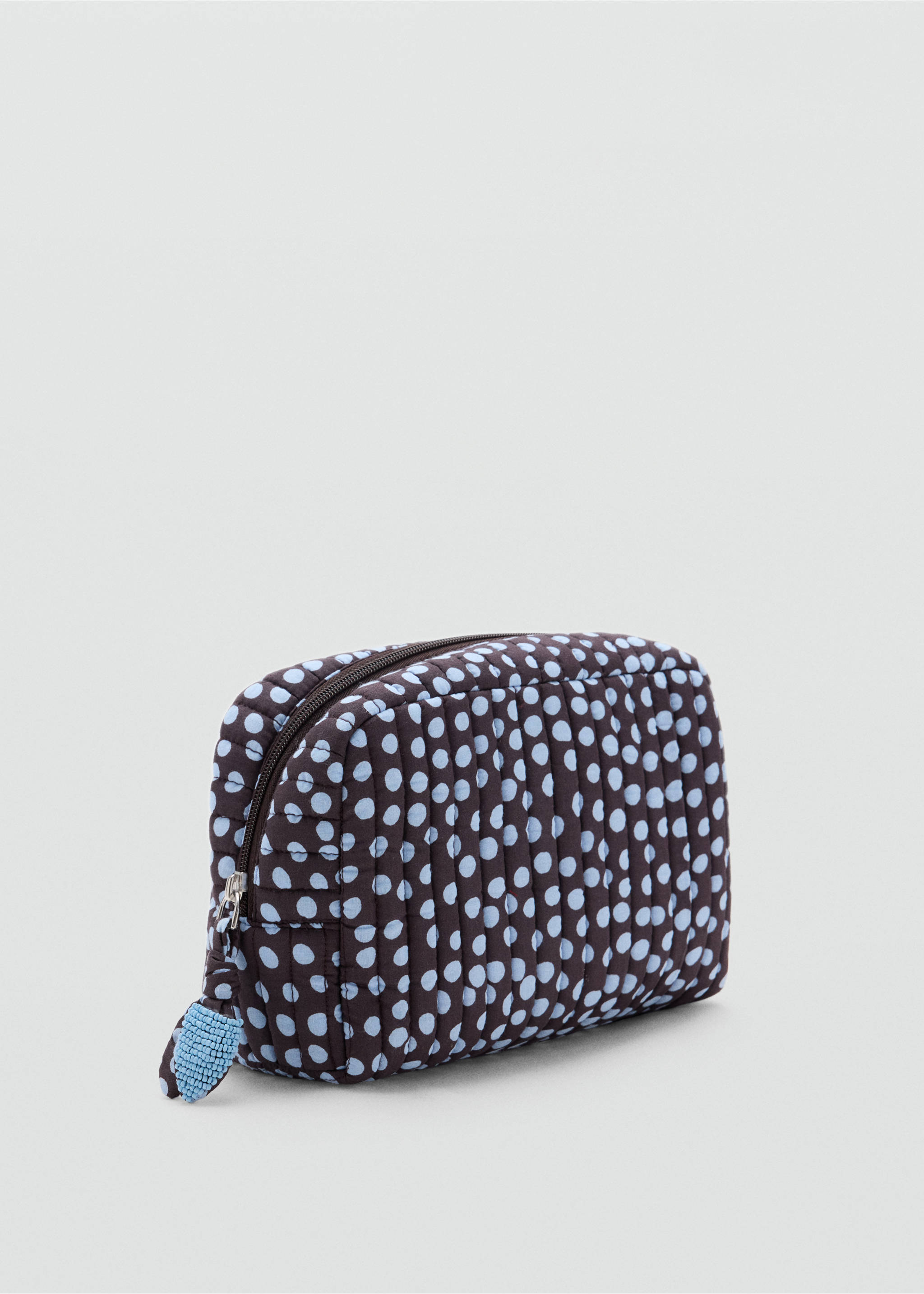 Polka dot cotton toiletry bag - Medium plane, Blue. Ref: 37044411-00.
