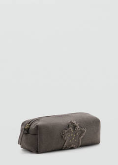Embroidered star-studded pouch — Light Heather Grey 2