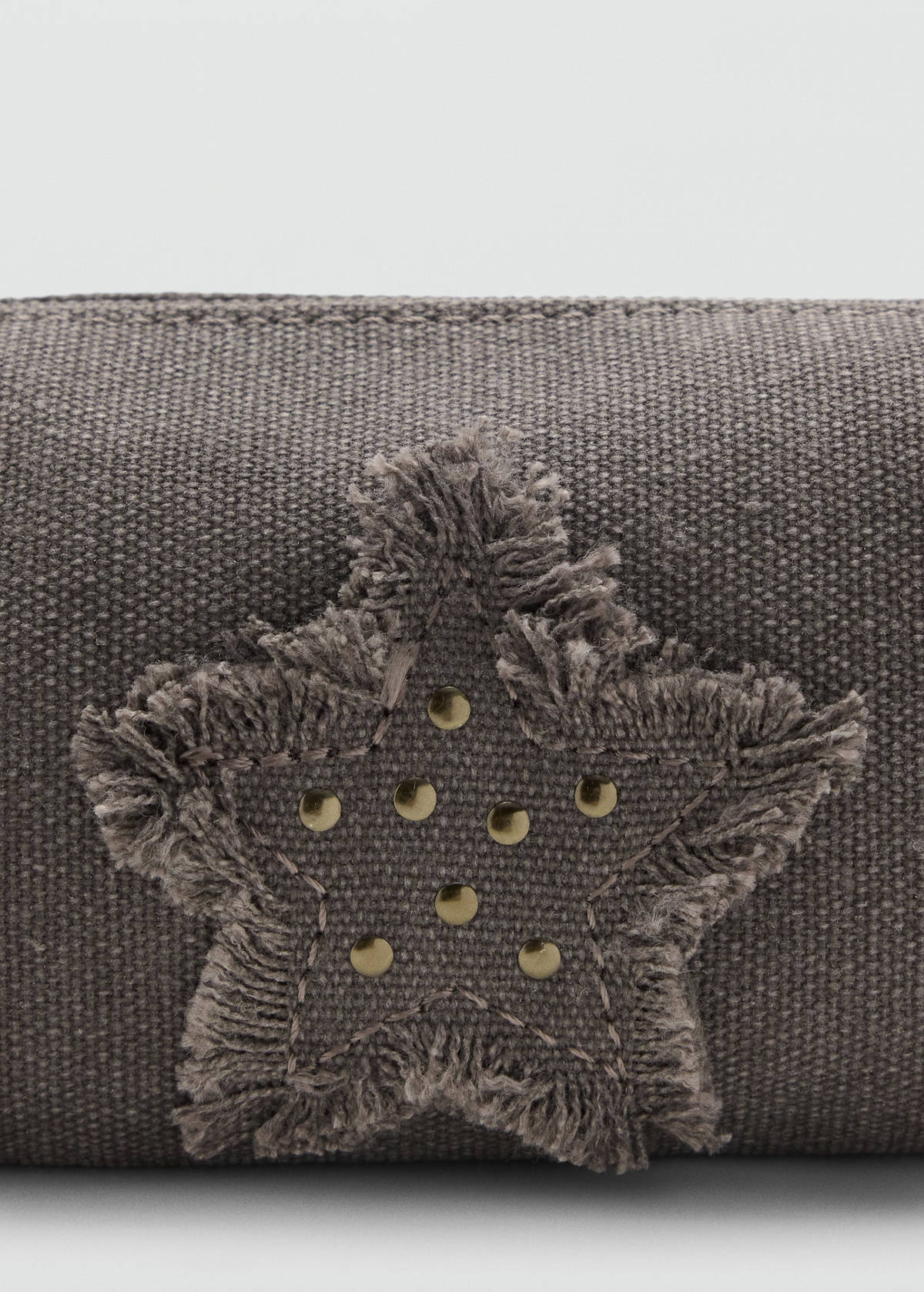 Embroidered star-studded pouch — Light Heather Grey