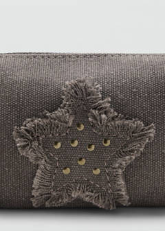 Embroidered star-studded pouch — Light Heather Grey 4