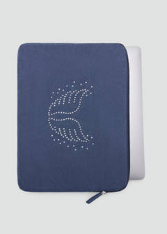 Laptop case with strass detail — Blue 4