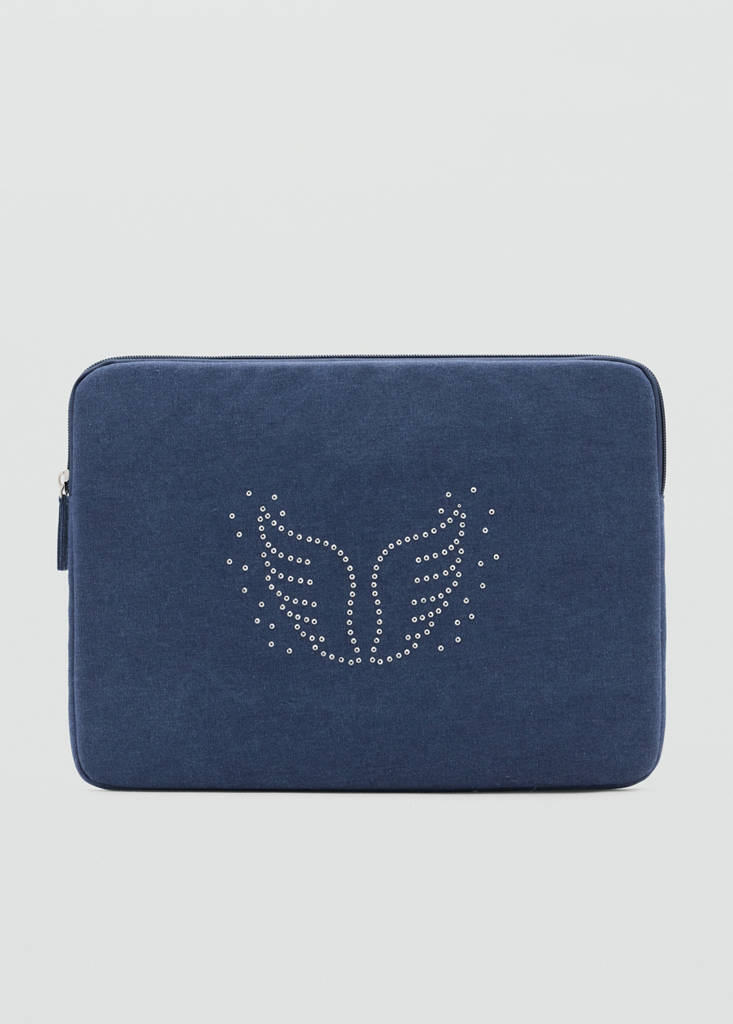 Laptop case with strass detail — Blue