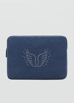 Laptop case with strass detail — Blue 1