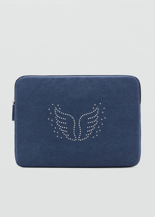 Laptop case with strass detail — Blue
