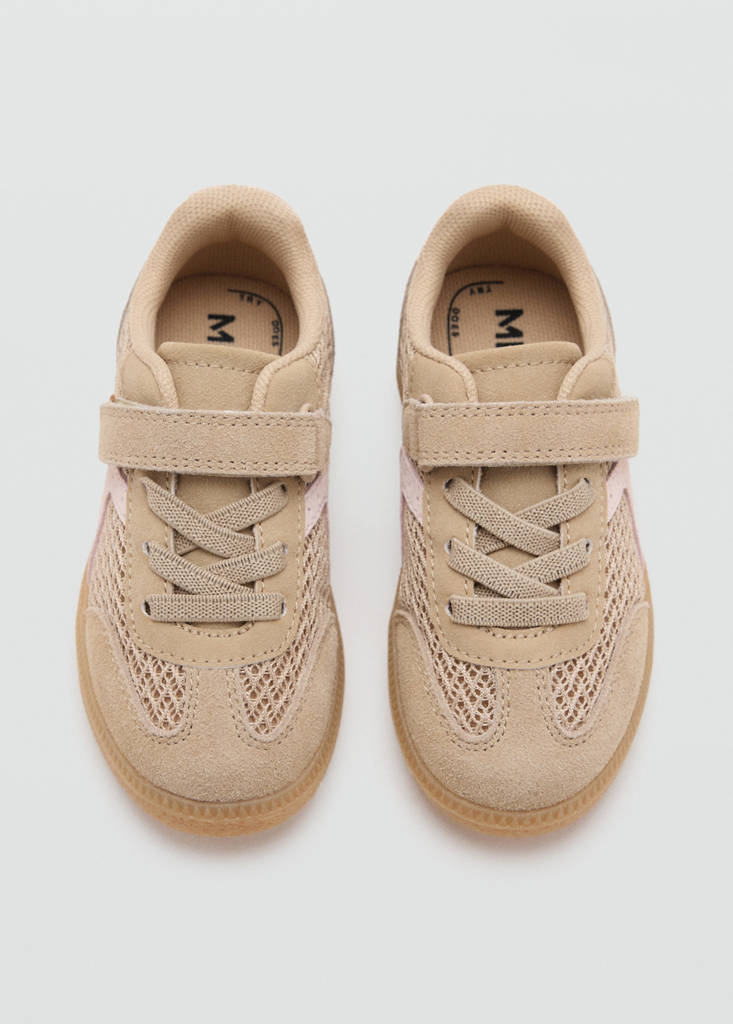 Velcro texture trainers — Beige
