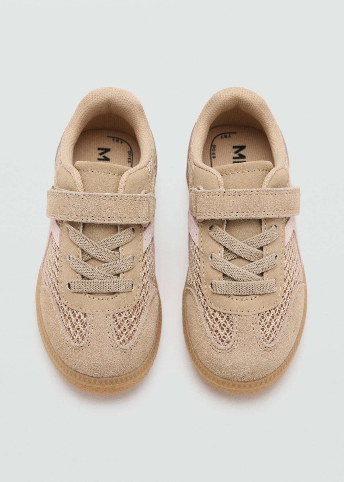 Velcro texture trainers — Beige