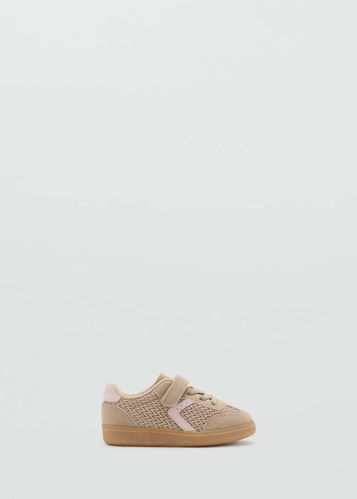 Velcro texture trainers — Beige