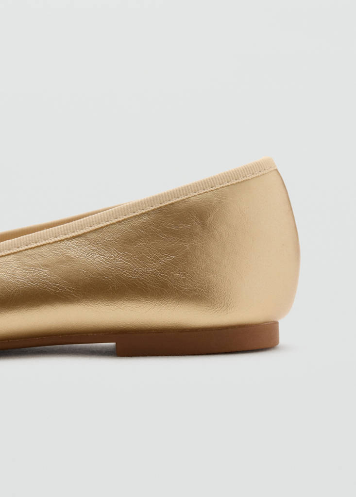 Metallic ballet flats with bow — Gold