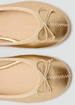 Metallic ballet flats with bow — Gold 4