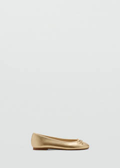 Metallic ballet flats with bow — Gold 1