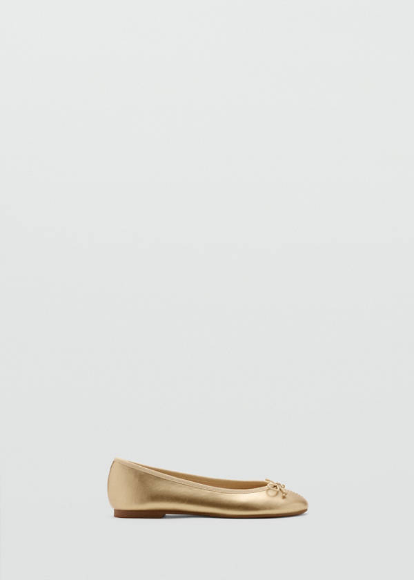 Metallic ballet flats with bow — Gold