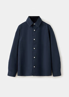 Cotton piqué shirt — Navy 4