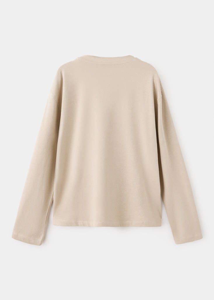 Loose fit cotton T-shirt — Sand