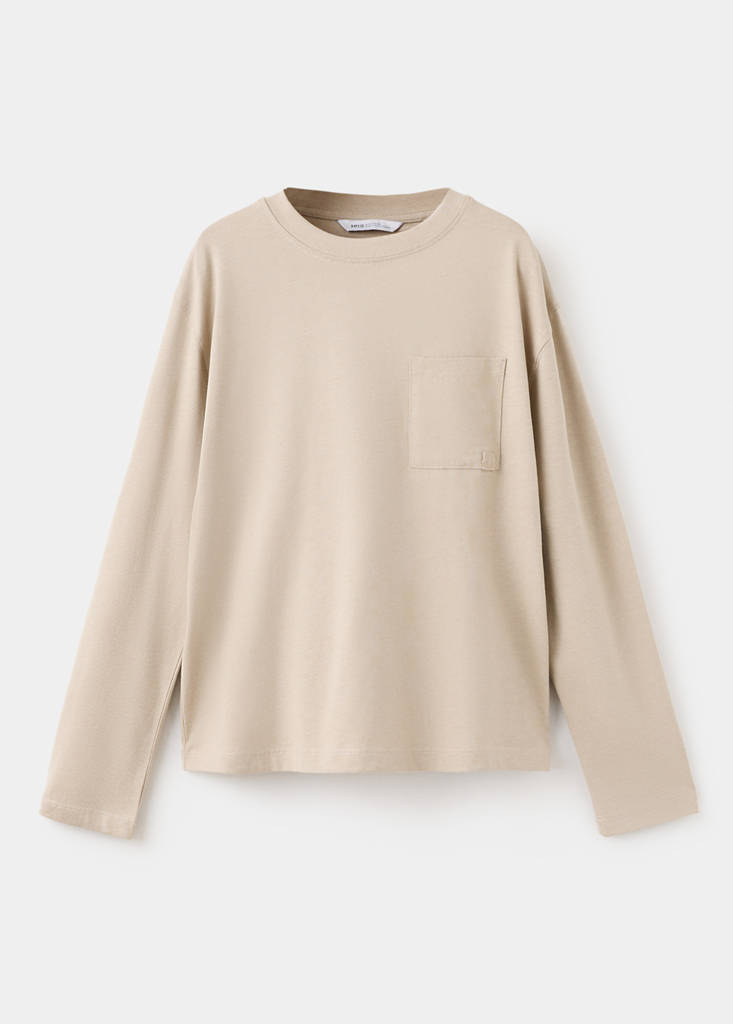 Loose fit cotton T-shirt — Sand