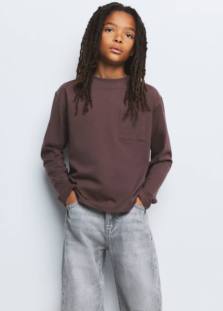 Loose fit cotton T-shirt — Wine