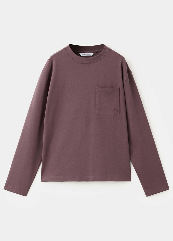 Loose fit cotton T-shirt — Wine